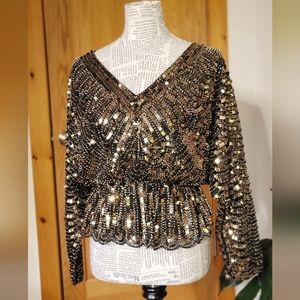 Endless Rose Sequin Peplum Top NWT